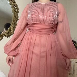 Jack Bryan Pink Chiffon Dress